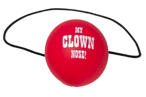 Clown nose words red - clown,
