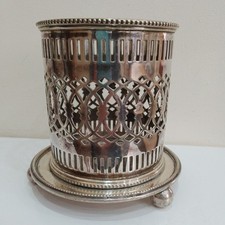 ANTIQUE MAPPIN AND WEBBS WINE BOTTLE HOLDER/ COASTER 12 CMS TALL 