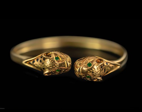18ct gold twin leopards head - 18ct,