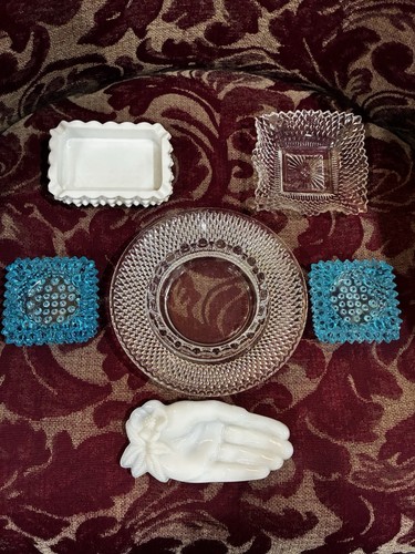 Vintage glass ashtray lot - vintage,