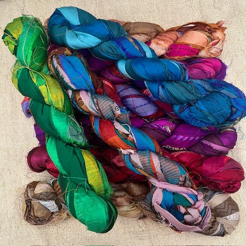 Indian shot silk sari - sari, ribbon