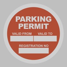 4 x Parking Permit Sticker Sign Static Window Cling - No Glue/Adhesive