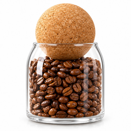 Glass storage jar - jar, cork