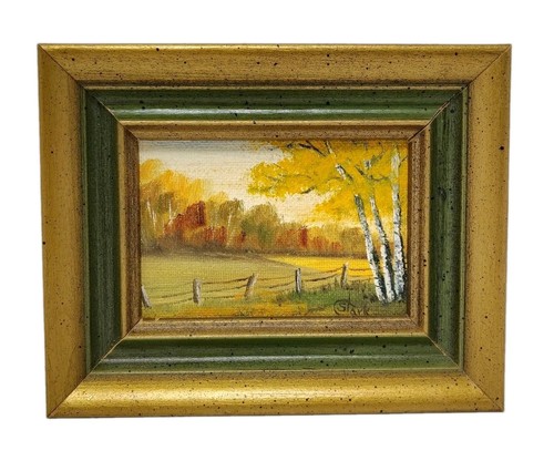 Vtg miniature framed original - miniature,