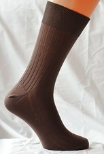  M&S MENS DARK BROWN MERCERISED 100% COTTON SOCKS SIZE 10 - 12  LIGHTWEIGHT NEW