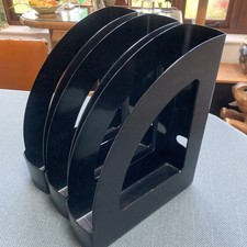 Pack of 3 A4 Document Holder File Magazines Rack Strong Box Black