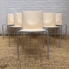 Set of 6 Zip Italian Designer Marco Maran For Deslatos Stacking Dining Chairs