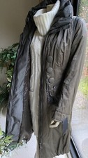 CREENSTONE long warm COAT Olive Green 36 UK 10 NEW Lovely Detail Slimming