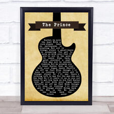The Prince Black Guitar Song Lyric Quote Print