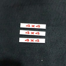 3x Small Red Silver Chrome 4x4