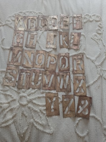 Vintage brass alphabet - brass,