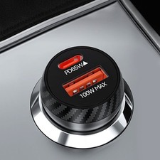 165W Dual Port Fast Car Charger USB PD Type-C Phone Socket Adapter Accessories