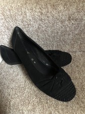 Gabor Ladies Black Suede Leather Ballet Shoe UK6 G Comfort Slip On Ex Condition