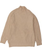 OASIS Mens Turtle Neck Jumper Sweater Medium Beige Polyester CM07