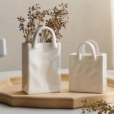 Resin shopping bag vases - resin,