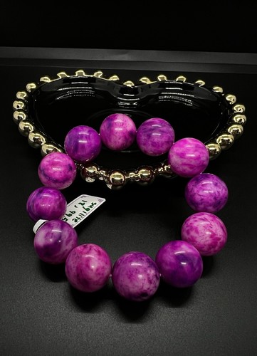 Large bead sugilite bracelet - sugilite,