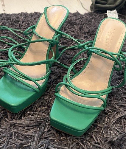 Green ego heels with - green, up