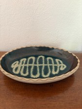 Vintage Margaret Harlow Somerset Studio Pottery Slipware Oval Plate Dish