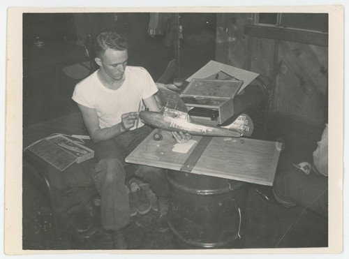 Man with model - man, p