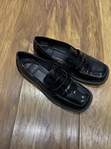 Zara black patent penny - zara,