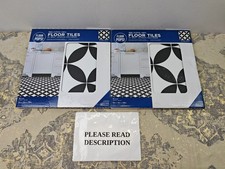 2x FloorPops FP3301 Starlight Peel & Stick Floor Tiles, Black, 12' L x 12' W x 0