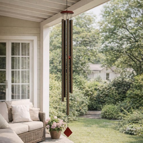 Tall bronze wind chime saturn - tall,