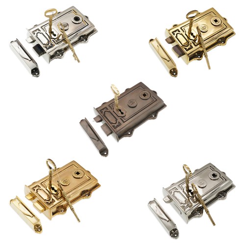 Rim lock traditional brass - rim,