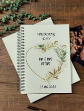 Large A4 Wedding Album Scrapbook Guest Book Boxed Gold Green Leaf Heart AS-3