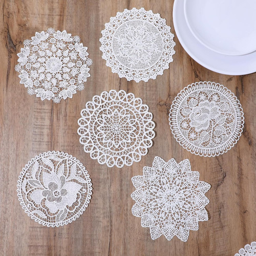 Crochet doilies 6pcs white - crochet,