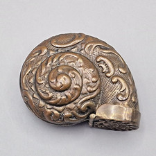 Victorian brass conch shell - brass,