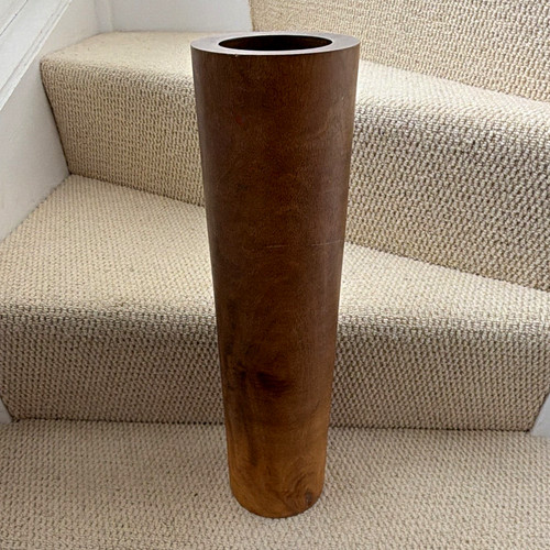 Wood cylinder vase brown - cylinder,