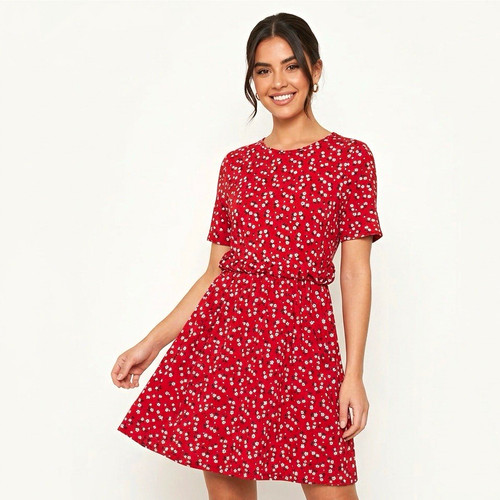 Boohoo red white - red/white, floral