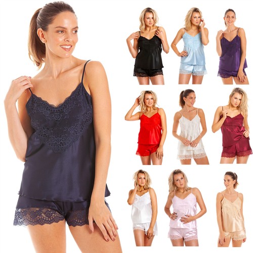 Satin camisole and shorts - satin,
