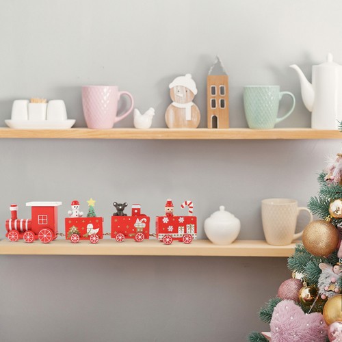 Christmas wood train toy - wood,