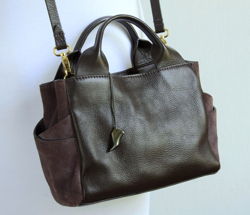 Dark purple leather suede - dark, &