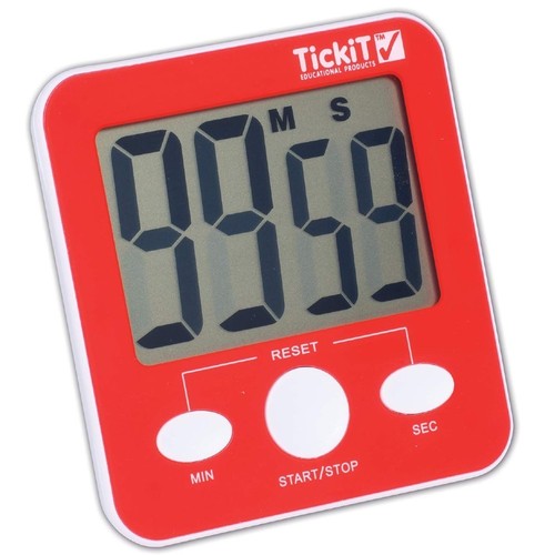 Tickit jumbo digital timer - digital, red