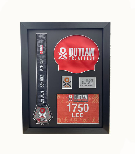 Triathlon display frame medal - triathlon,