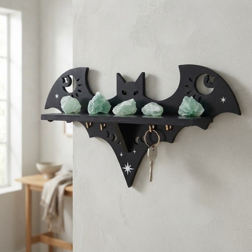 Gothic bat wall shelf unique - gothic,