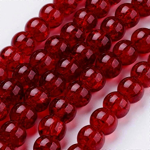 Crackle glass round beads - crackle,