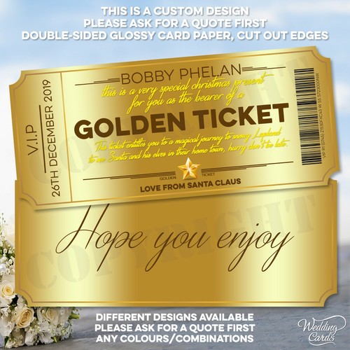 Gold ticket golden gift - ticket,