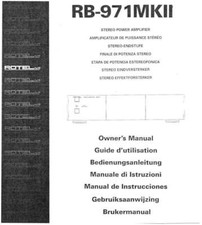 Rotel RB-971Mk2 Amplifier Owners Manual