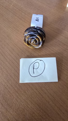 Ladies rose ring carved onyx - ring,