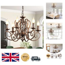 Elegant 6-Light Wrought Iron