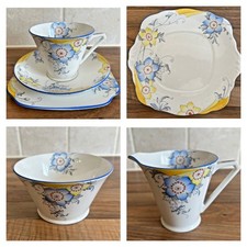 Bell China Art Deco Tea Set 15 Pieces Beautiful Floral Design Excellent Quality