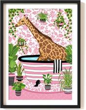 Giraffe in Bath Print, Giraffe