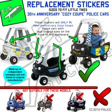 Replacement STICKERS to fit Little Tikes 30TH ANNIVERSARY Cozy Coupe Police car