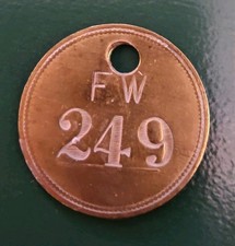 Coal Mining Colliery Pit Check Tally marked FW 249