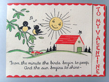 Vintage Unused 1940s- 50s VALENTINES DAY Card AM DAVIS & CO London