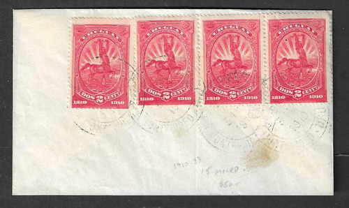 Uruguay 1910 cover franked