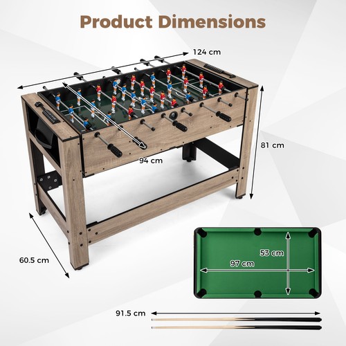 124cm foosball pool - 124cm,